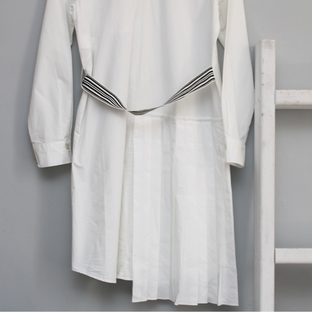 Marella White Mastice Long Sleeve Belted Shirt Dress Size 6 / Small - Picture 6 of 10